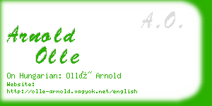 arnold olle business card